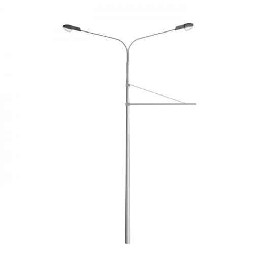 Опора контактной сети граненая фланцевая круглая ОГСКС-1,0-10 320х192 мм